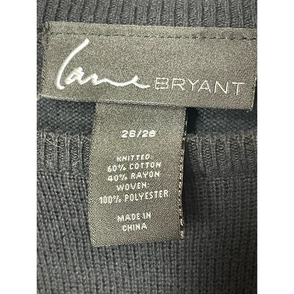 Lane Bryant Black Sweater 3/4 Sleeve Sheer Back High Low 4X 26/28 Whimsy Goth - Picture 3 of 5